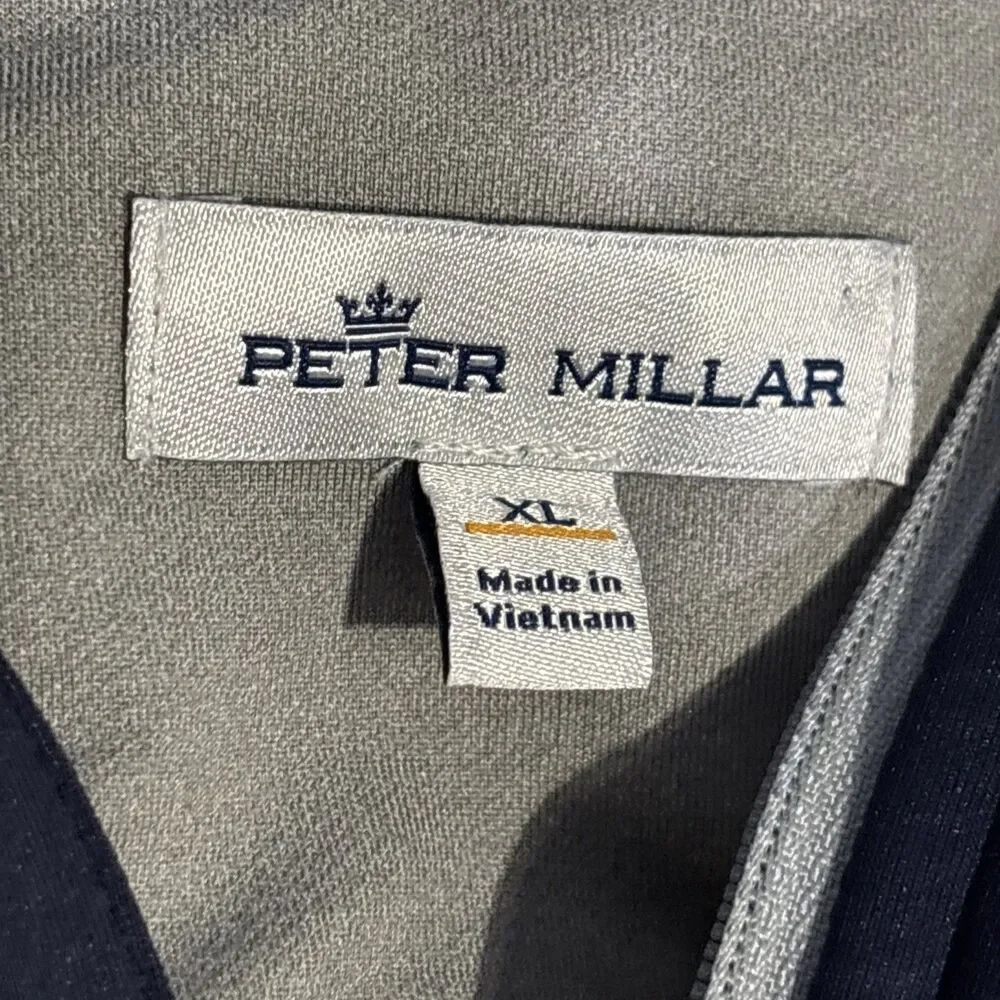 Peter Millar 1/4 Zip Pullover Men's XL Blue Perth Performance Long Sleeve Logo